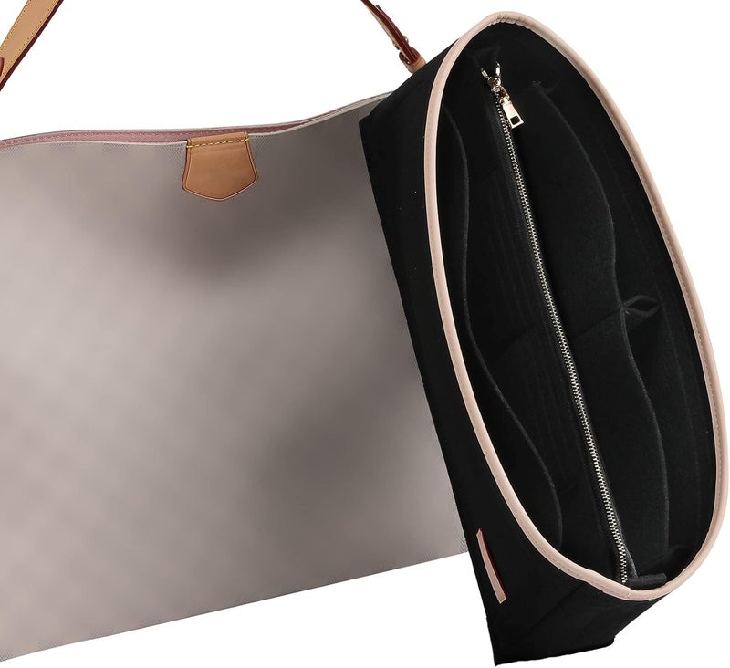 Doxo Purse Organizer Insert & Base Shaper, Felt Handbag & Tote Bag Fit LV Graceful(Black,SM) - Image 1